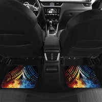 Personalised Polynesian Heart In Fire And Water Car Mats Romantic Elements LT01 Set 2pcs - Back Colorful - Polynesian Pride