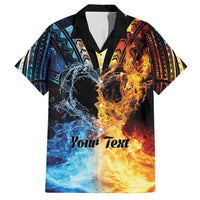 Personalised Polynesian Heart In Fire And Water Family Matching Puletasi and Hawaiian Shirt Romantic Elements