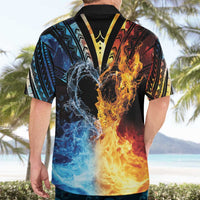 Personalised Polynesian Heart In Fire And Water Hawaiian Shirt Romantic Elements LT01 - Polynesian Pride