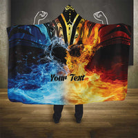 Personalised Polynesian Heart In Fire And Water Hooded Blanket Romantic Elements LT01 - Polynesian Pride