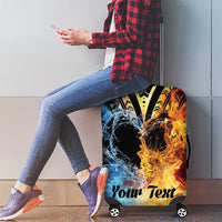 Personalised Polynesian Heart In Fire And Water Luggage Cover Romantic Elements