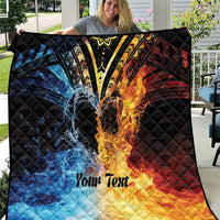 Personalised Polynesian Heart In Fire And Water Quilt Romantic Elements