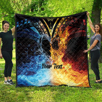 Personalised Polynesian Heart In Fire And Water Quilt Romantic Elements
