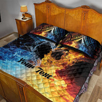 Personalised Polynesian Heart In Fire And Water Quilt Bed Set Romantic Elements LT01 - Polynesian Pride