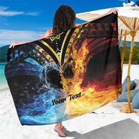 Personalised Polynesian Heart In Fire And Water Sarong Romantic Elements
