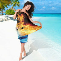 Personalised Polynesian Heart In Fire And Water Sarong Romantic Elements