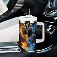 Personalised Polynesian Heart In Fire And Water Tumbler With Handle Romantic Elements LT01 - Polynesian Pride