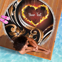 Personalised Polynesian Fiery Heart Beach Blanket Passionate Love LT01 - Polynesian Pride