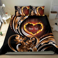 Personalised Polynesian Fiery Heart Bedding Set Passionate Love