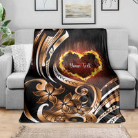 Personalised Polynesian Fiery Heart Blanket Passionate Love LT01 - Polynesian Pride