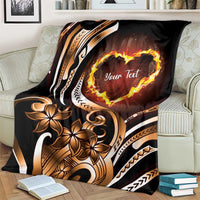 Personalised Polynesian Fiery Heart Blanket Passionate Love LT01 - Polynesian Pride
