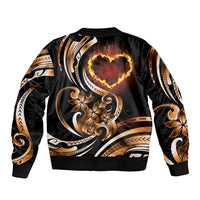 Personalised Polynesian Fiery Heart Bomber Jacket Passionate Love