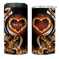 Personalised Polynesian Fiery Heart 4 in 1 Can Cooler Tumbler Passionate Love LT01 One Size: 16 oz Black - Polynesian Pride