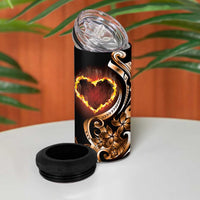Personalised Polynesian Fiery Heart 4 in 1 Can Cooler Tumbler Passionate Love LT01 - Polynesian Pride