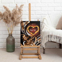 Personalised Polynesian Fiery Heart Canvas Wall Art Passionate Love LT01 - Polynesian Pride