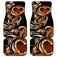 Personalised Polynesian Fiery Heart Car Mats Passionate Love LT01 - Polynesian Pride