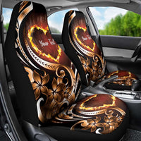 Personalised Polynesian Fiery Heart Car Seat Cover Passionate Love