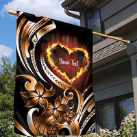 Personalised Polynesian Fiery Heart Garden Flag Passionate Love LT01 - Polynesian Pride