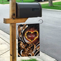 Personalised Polynesian Fiery Heart Garden Flag Passionate Love LT01 - Polynesian Pride