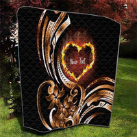 Personalised Polynesian Fiery Heart Quilt Passionate Love