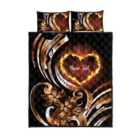 Personalised Polynesian Fiery Heart Quilt Bed Set Passionate Love LT01 - Polynesian Pride