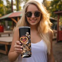 Personalised Polynesian Fiery Heart Skinny Tumbler Passionate Love