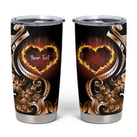 Personalised Polynesian Fiery Heart Tumbler Cup Passionate Love LT01 Black - Polynesian Pride