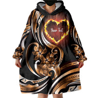 Personalised Polynesian Fiery Heart Wearable Blanket Hoodie Passionate Love LT01 - Polynesian Pride