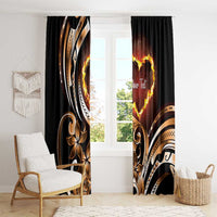 Personalised Polynesian Fiery Heart Window Curtain Passionate Love LT01 - Polynesian Pride