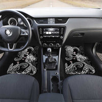 Polynesian Mermaid Plumeria Tribal Tattoo Car Mats LT01 Set 2pcs - Front Black - Polynesian Pride