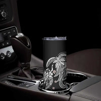 Polynesian Mermaid Plumeria Tribal Tattoo Skinny Tumbler