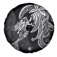 Polynesian Mermaid Plumeria Tribal Tattoo Spare Tire Cover