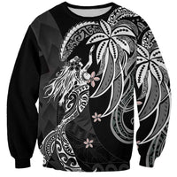 Polynesian Mermaid Plumeria Tribal Tattoo Sweatshirt LT01 Unisex Black - Polynesian Pride