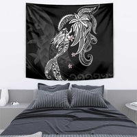 Polynesian Mermaid Plumeria Tribal Tattoo Tapestry