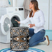 Fiji Brown Masi Pattern Laundry Basket Fijian Tapa LT01 - Polynesian Pride