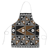 Fiji Brown Masi Pattern Apron Fijian Tapa LT01 Brown - Polynesian Pride