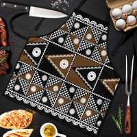 Fiji Brown Masi Pattern Apron Fijian Tapa LT01 Brown - Polynesian Pride