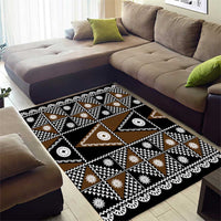 Fiji Brown Masi Pattern Area Rug Fijian Tapa
