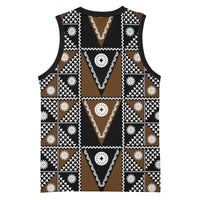 Fiji Brown Masi Pattern Basketball Jersey Fijian Tapa LT01 - Polynesian Pride