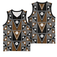 Fiji Brown Masi Pattern Basketball Jersey Fijian Tapa LT01 - Polynesian Pride
