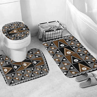 Fiji Brown Masi Pattern Bathroom Set Fijian Tapa LT01 Mat Set Only (3 pcs) One Size Brown - Polynesian Pride