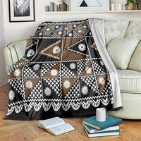 Fiji Brown Masi Pattern Blanket Fijian Tapa LT01 Brown - Polynesian Pride