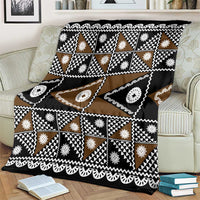 Fiji Brown Masi Pattern Blanket Fijian Tapa LT01 - Polynesian Pride