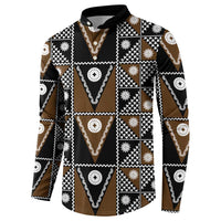 Fiji Brown Masi Pattern Button Sweatshirt Fijian Tapa LT01 - Polynesian Pride