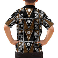 Fiji Brown Masi Pattern Family Matching Off Shoulder Maxi Dress and Hawaiian Shirt Fijian Tapa