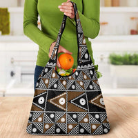 Fiji Brown Masi Pattern Grocery Bag Fijian Tapa LT01 - Polynesian Pride