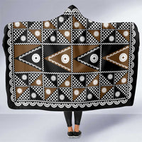 Fiji Brown Masi Pattern Hooded Blanket Fijian Tapa LT01 One Size Brown - Polynesian Pride