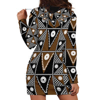 Fiji Brown Masi Pattern Hoodie Dress Fijian Tapa LT01 - Polynesian Pride
