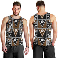 Fiji Brown Masi Pattern Men Tank Top Fijian Tapa LT01 - Polynesian Pride