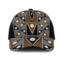Fiji Brown Masi Pattern Mesh Trucker Cap Fijian Tapa LT01 One Size Black Brown - Polynesian Pride